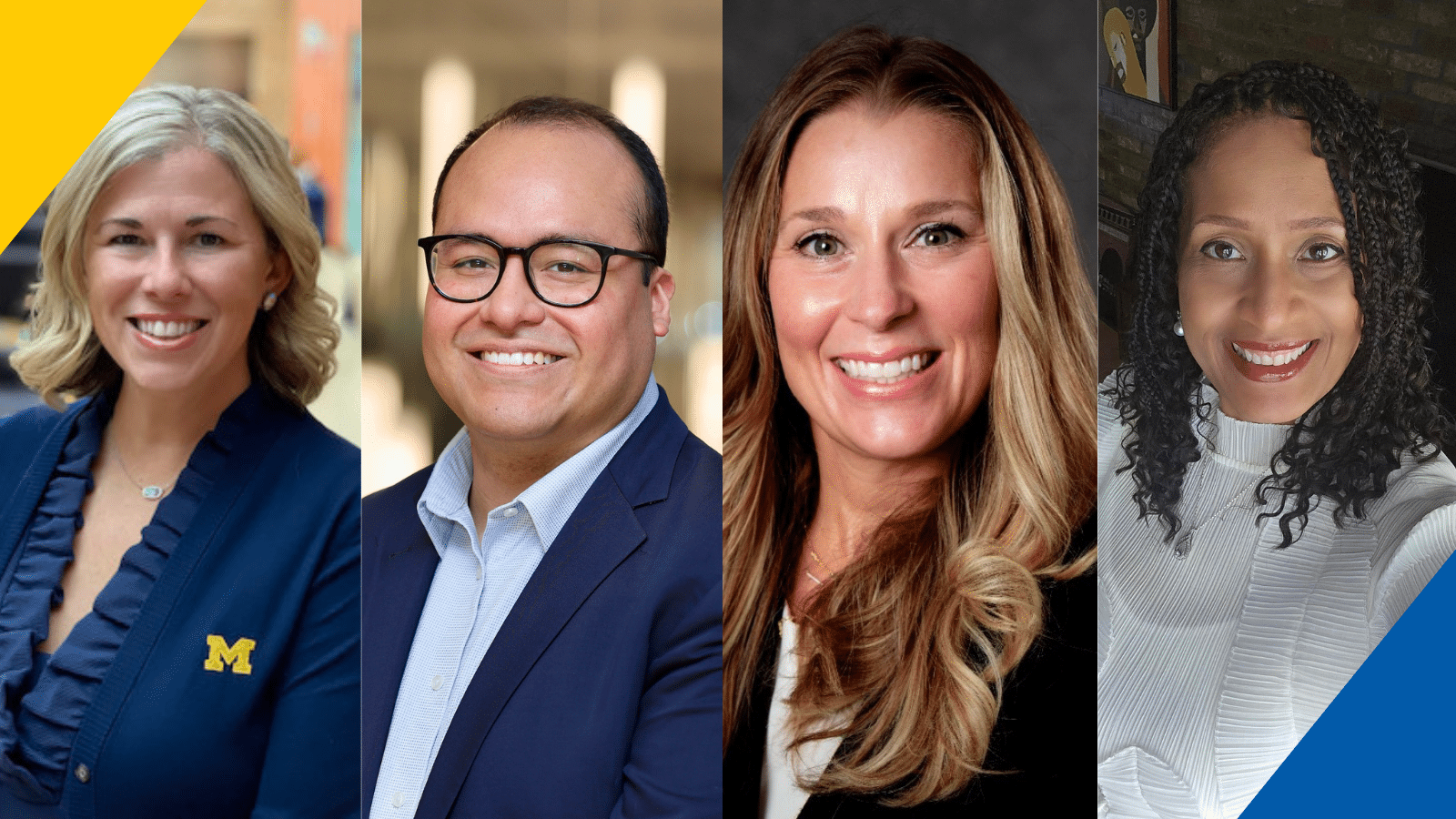 Collage of four Michigan Ross staff members