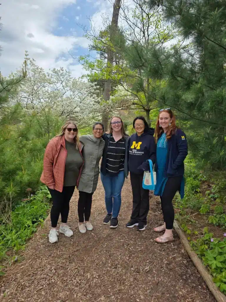 The Michigan Ross Green Team on a nature walk