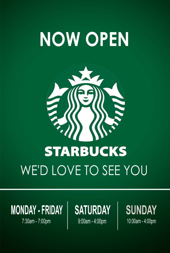starbucks hours sign fall 2025