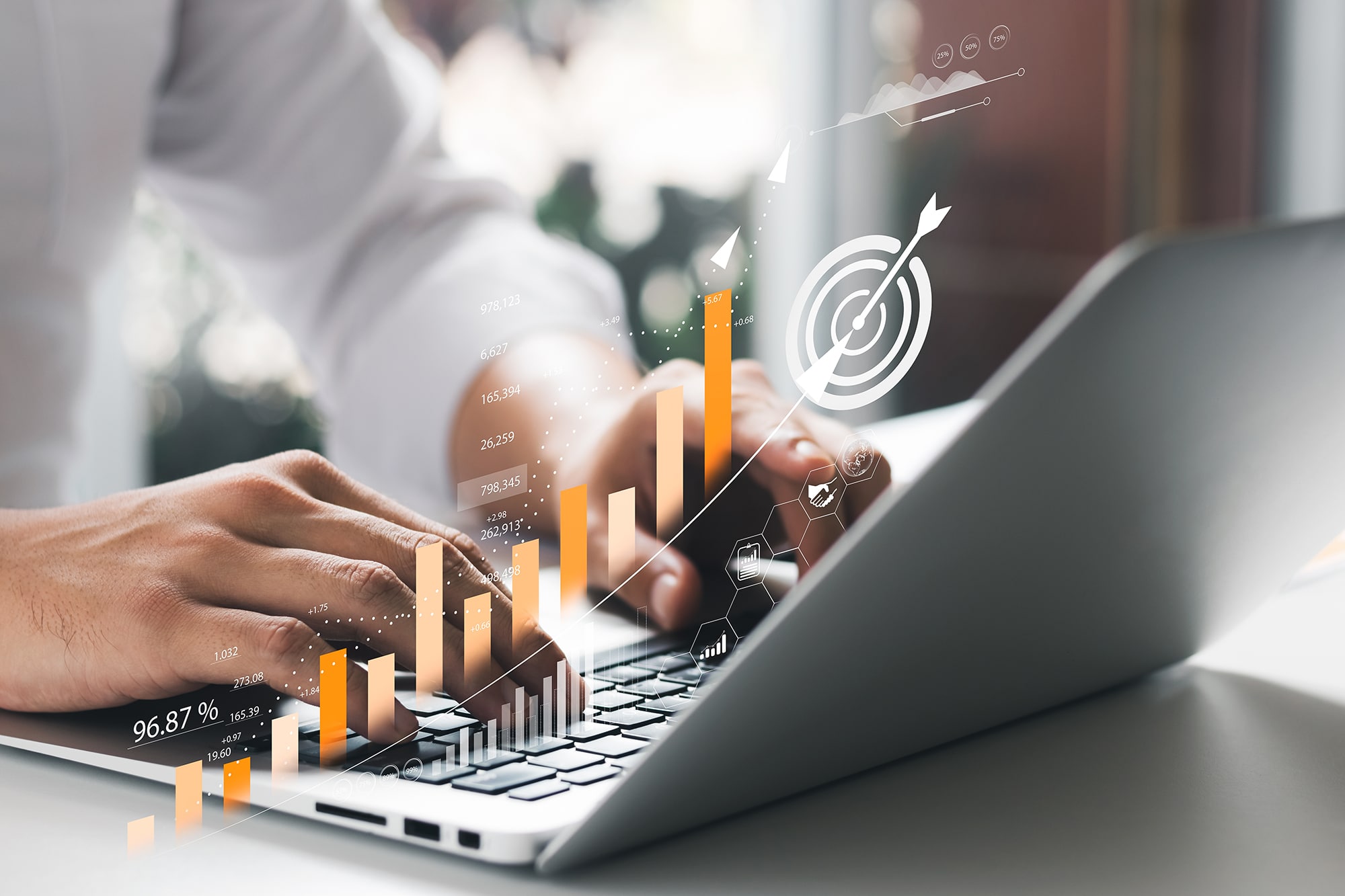 businessman analyzing company's financial balance sheet working