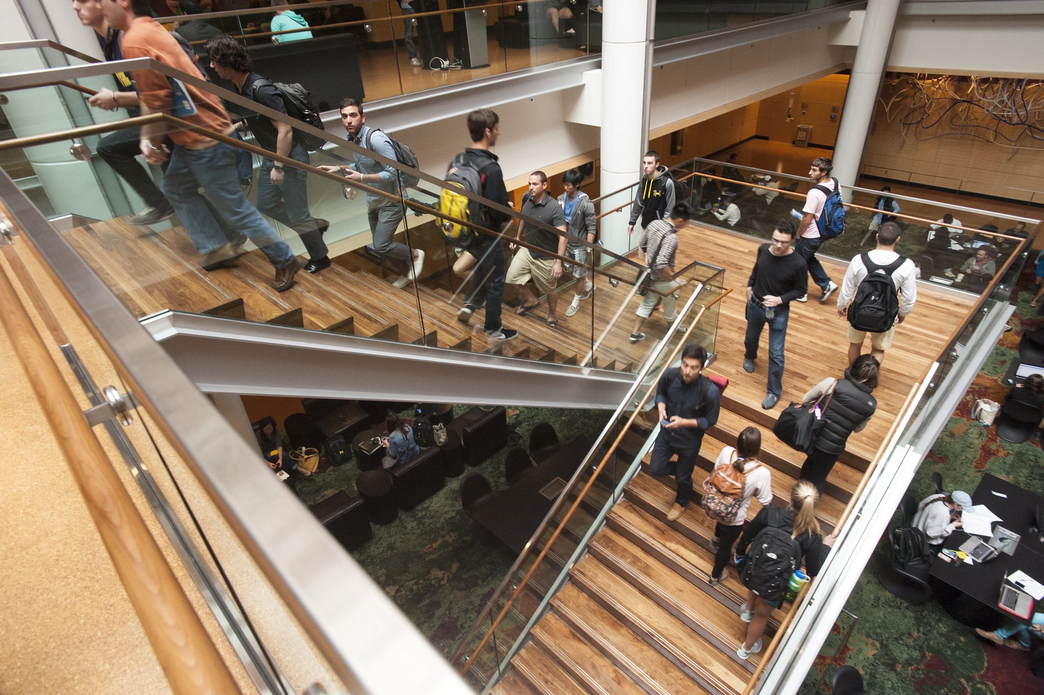 Michigan Ross Students on open stairwell