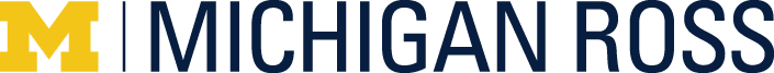 Michigan Ross logo, maize and blue